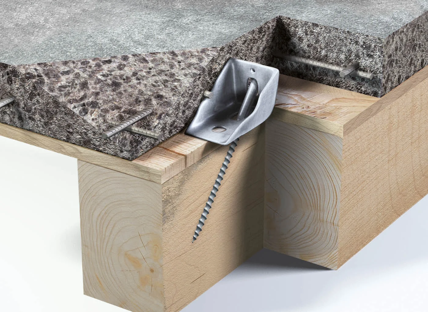 Conector madera forjados