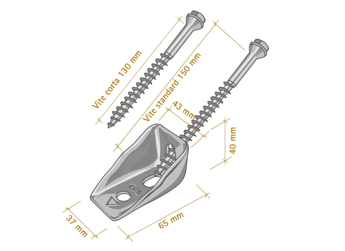 Conector madera forjados